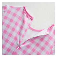 Laden Sie das Bild in den Galerie-Viewer, Kinder Mädchen Film 2023 Barbie Cosplay rosa Jumpsuit Umhang Tasche Cosplay Kostüm