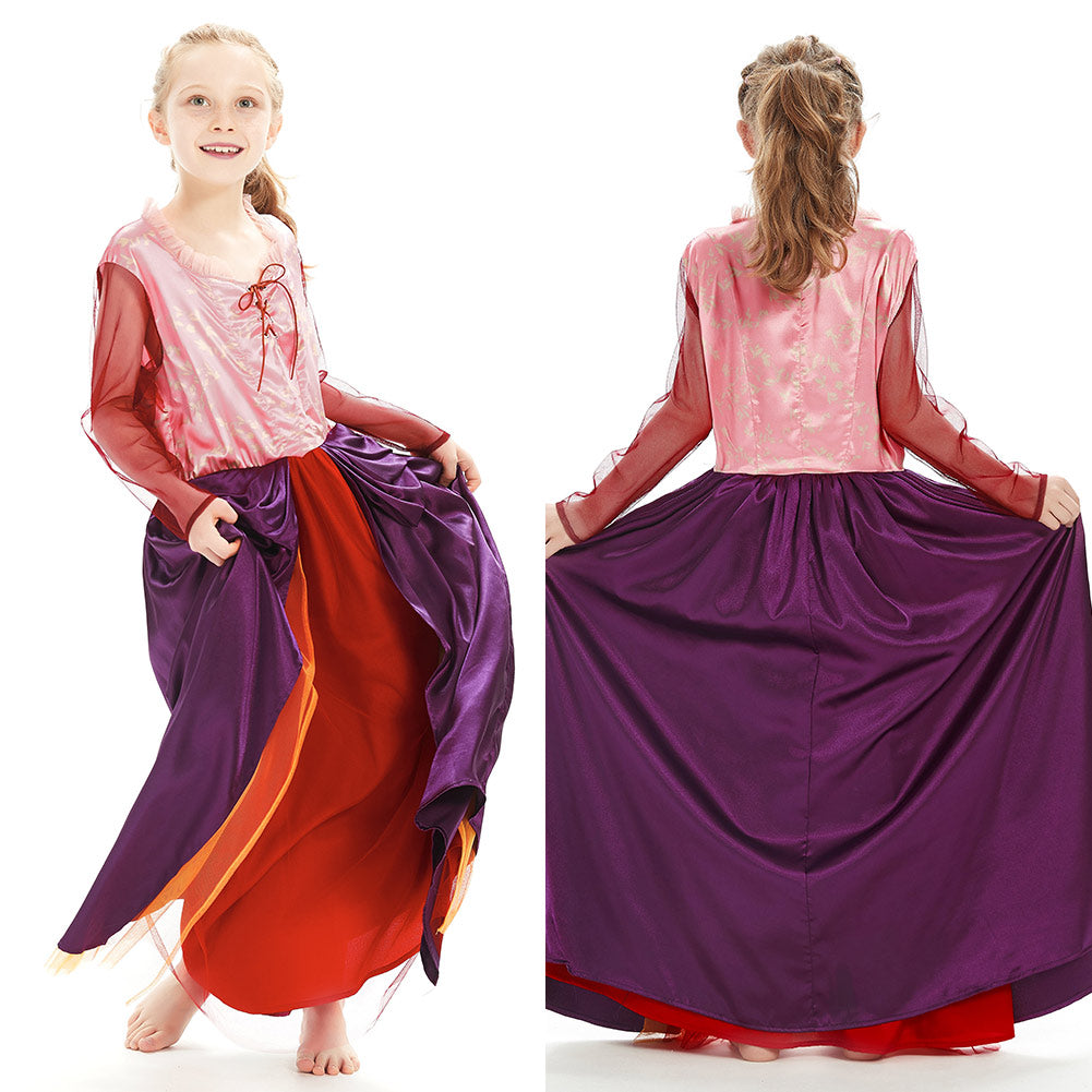 Kinder Sarah Sanderson Hocus Pocus Cosplay Mädchen Halloween Karneval Kleid