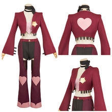 Laden Sie das Bild in den Galerie-Viewer, Angel Dust weinrot Kostüm Set Hazbin Hotel 2 Angel Cosplay Kostüm