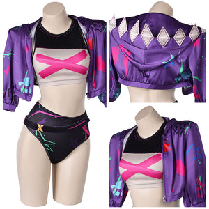 Arcane: League of Legends Jinx Badeanzug 3tlg. Bademode Cosplay Outfits