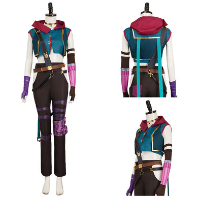 Arcane: League of Legends Jinx blau Kostüm Set Cosplay Outfits