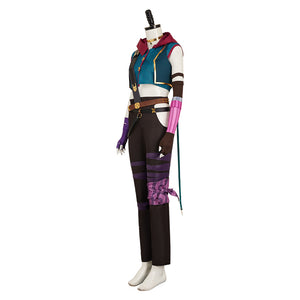 Arcane: League of Legends Jinx blau Kostüm Set Cosplay Outfits