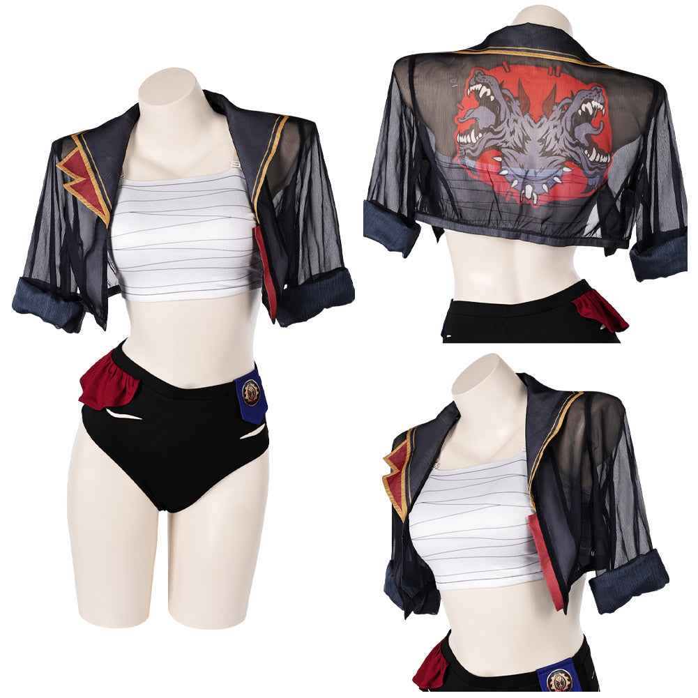 Arcane: League of Legends Vi Badeanzug 3tilg. Bademode Cosplay Outfits