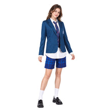 Laden Sie das Bild in den Galerie-Viewer, Coven Academy blau Schuluniform mit Krawatte Hexe Cosplay Kostüm