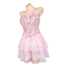 Laden Sie das Bild in den Galerie-Viewer, Damen Glinda rosa Kleid Wicked for Good Glinda Cosplay Outfits