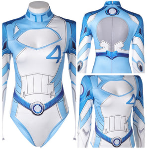 Damen Invisible Woman einteiliger Badeanzug Cosplay Outfits