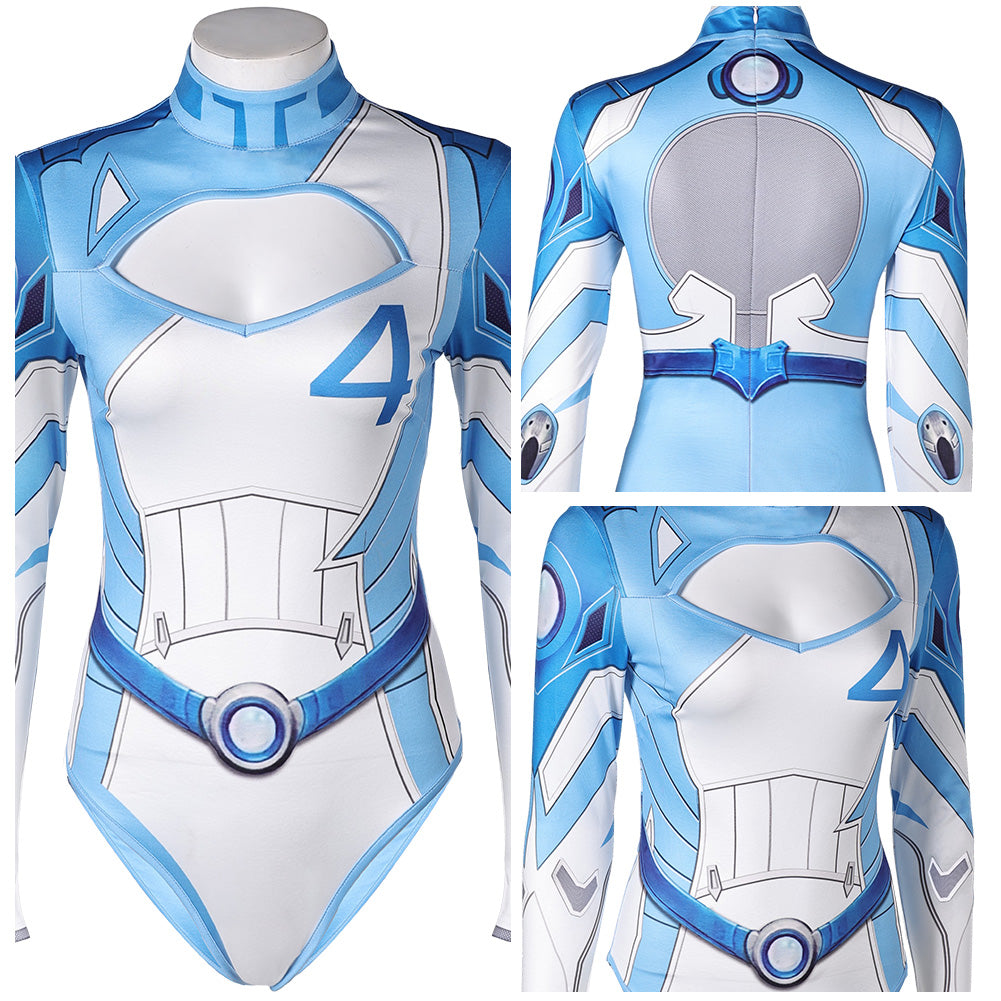 Damen Invisible Woman einteiliger Badeanzug Cosplay Outfits
