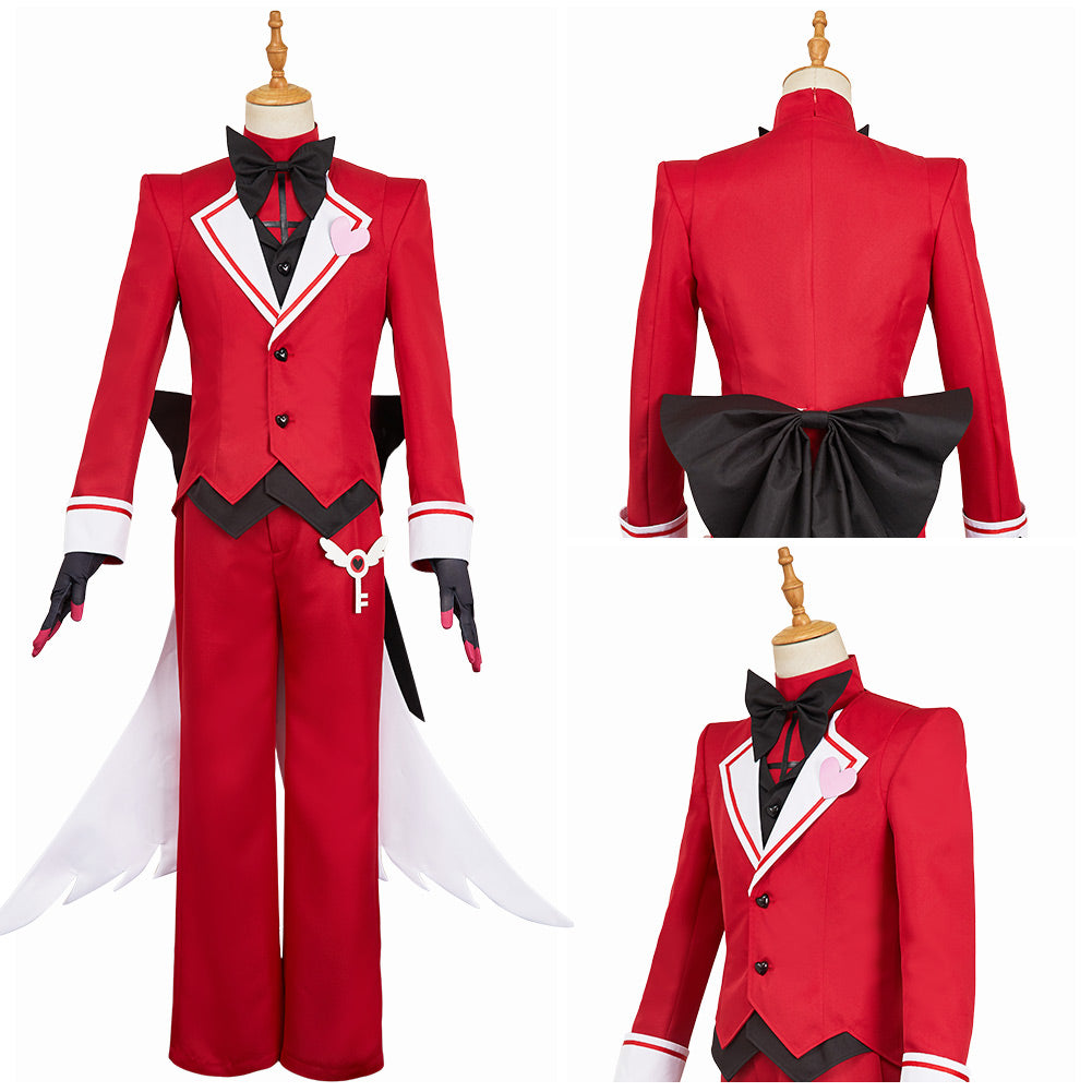Hellaverse Alastor rot Kostüm Set Hazbin Hotel 2025 Alastor Cosplay Outfits