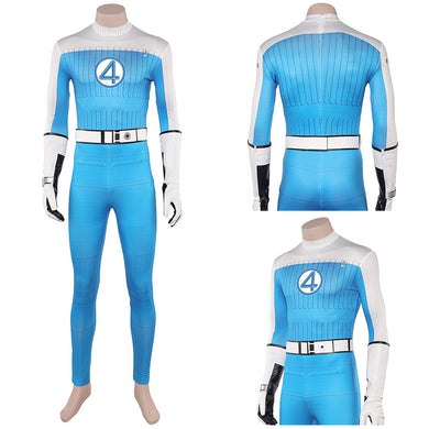 Human Torch Weiß Blau Kostüm The Fantastic Four: First Steps (2025) Johnny Storm blau Jumpsuit