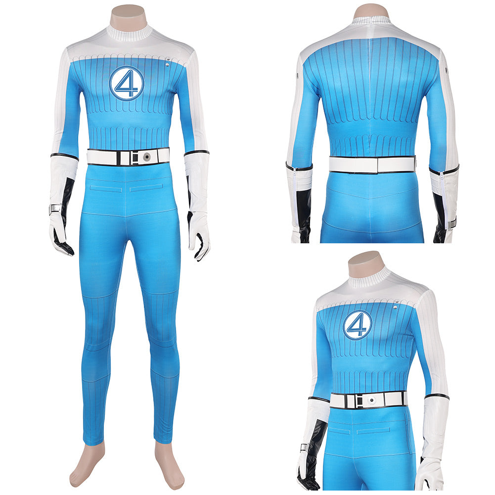 Human Torch Weiß Blau Kostüm The Fantastic Four: First Steps (2025) Johnny Storm blau Jumpsuit