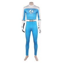 Laden Sie das Bild in den Galerie-Viewer, Human Torch Weiß Blau Kostüm The Fantastic Four: First Steps (2025) Johnny Storm blau Jumpsuit