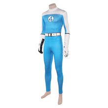 Laden Sie das Bild in den Galerie-Viewer, Human Torch Weiß Blau Kostüm The Fantastic Four: First Steps (2025) Johnny Storm blau Jumpsuit