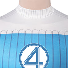 Laden Sie das Bild in den Galerie-Viewer, Human Torch Weiß Blau Kostüm The Fantastic Four: First Steps (2025) Johnny Storm blau Jumpsuit
