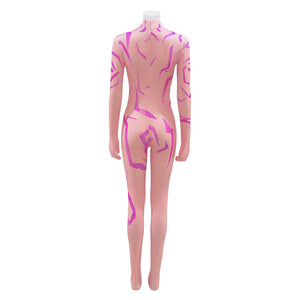 Huntrix Rumi gedruckt Jumpsuit Kpop Demon Hunters Rumi Cosplay Outfits