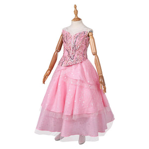 Kinder Mädchen Glinda Wicked Kleid Cosplay Kostüm Outfits