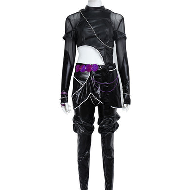 Kpop Demons Hunters Huntrix Zoey schwarz Kampfanzug Cosplay Kostüm