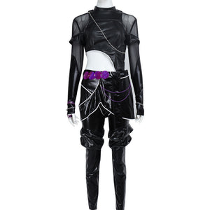 Kpop Demons Hunters Huntrix Zoey schwarz Kampfanzug Cosplay Kostüm