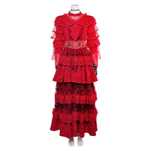 Laden Sie das Bild in den Galerie-Viewer, Lydia Deetz rot Kleid Beetlejuice Lydia Damen Brautkleid Cosplay Kostüm