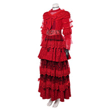 Laden Sie das Bild in den Galerie-Viewer, Lydia Deetz rot Kleid Beetlejuice Lydia Damen Brautkleid Cosplay Kostüm