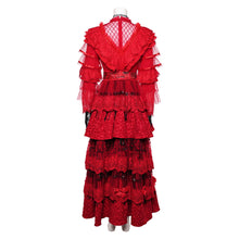 Laden Sie das Bild in den Galerie-Viewer, Lydia Deetz rot Kleid Beetlejuice Lydia Damen Brautkleid Cosplay Kostüm