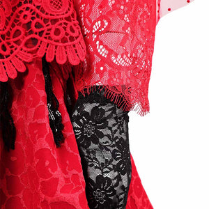 Lydia Deetz rot Kleid Beetlejuice Lydia Damen Brautkleid Cosplay Kostüm