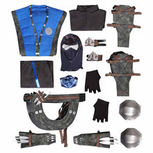 Laden Sie das Bild in den Galerie-Viewer, Mortal Kombat Sub-Zero blau Outfits Cosplay Kostüm