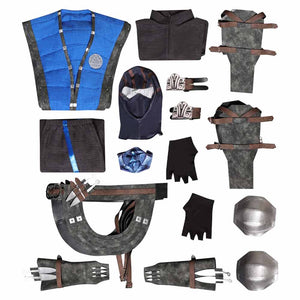 Mortal Kombat Sub-Zero blau Outfits Cosplay Kostüm