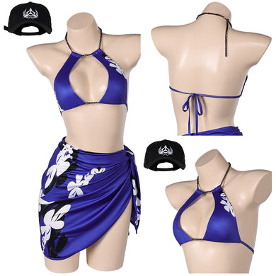 Tekken Reina LILA Bademode Cosplay Outfits Damen Badeanzug