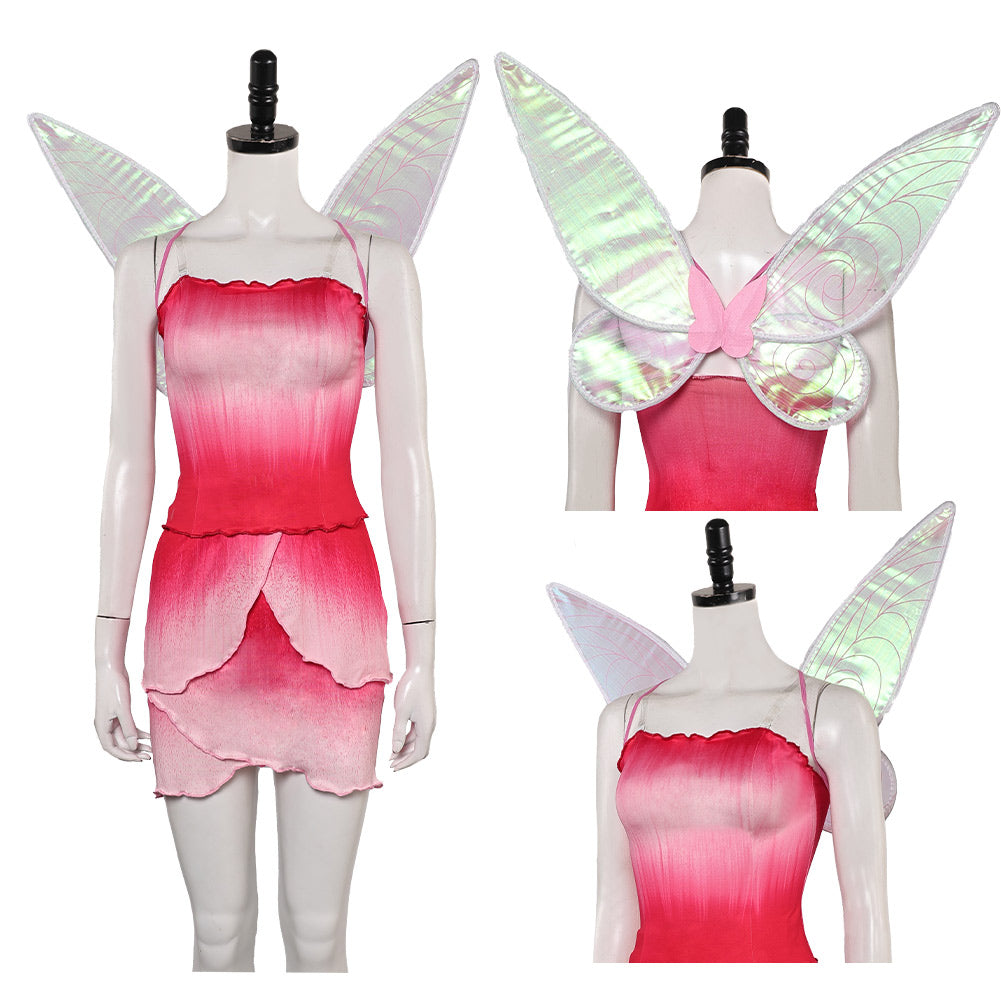 Tinkerbell Rosetta rot Kleid Cosplay Kostüm