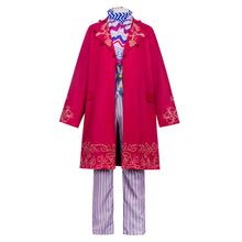 Laden Sie das Bild in den Galerie-Viewer, Willy Wonka rot Kostüm Charlie und die Schokoladenfabrik Wonka Cosplay Outfit 