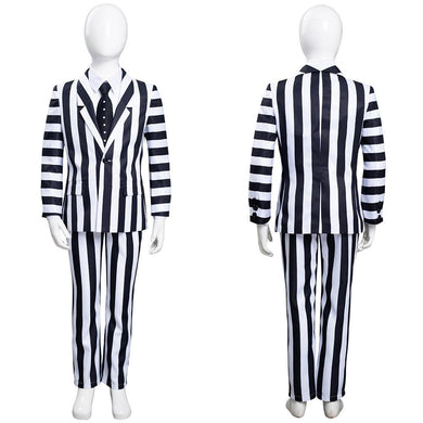 Kinder Beetlejuice Cosplay Kostüm Stripped Halloween Karneval Anzug