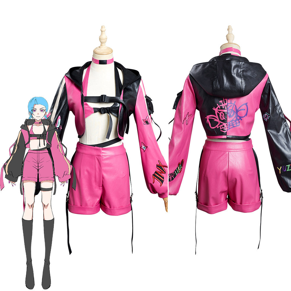 Jinx Arcane: League of Legends Cosplay Kostüme Halloween Karneval Outfits