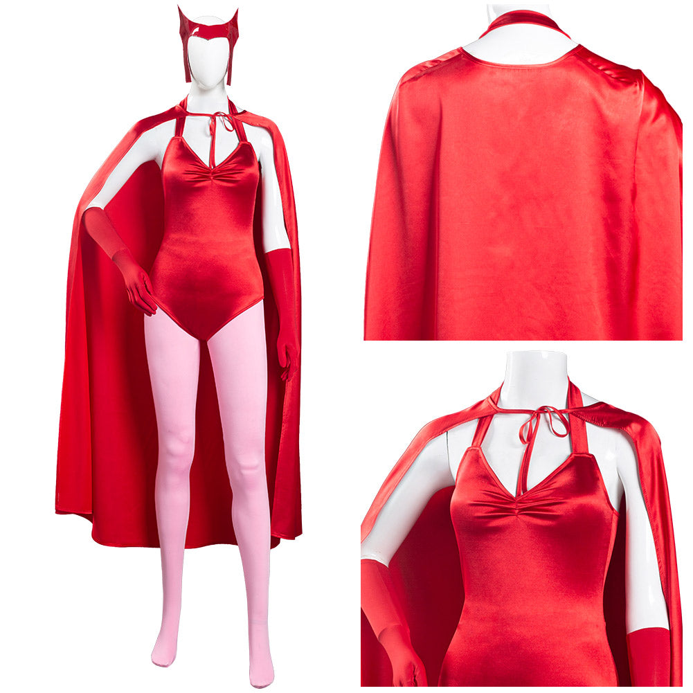 WandaVision Scarlet Witch Wanda Maximoff Jumpsuit Cosplay Halloween Karneval Kostüm