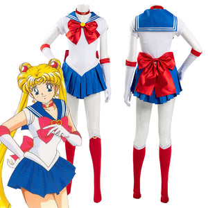 Sailor Moon Tsukino Usagi Uniform Cosplay Kostüm Halloween Karneval Kostüm