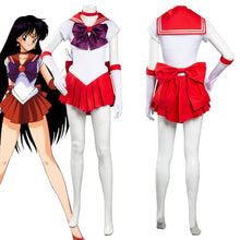 Laden Sie das Bild in den Galerie-Viewer, Sailor Mars Unifrom Sailor Moon Rei Hino Geist des Feuers Cosplay Halloween Karneval Kostüm