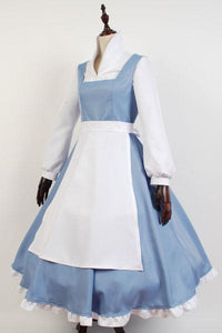 Die Schöne und das Biest Belle Kleid Dienstmädchen Schurz Kleid Cosplay Kostüm