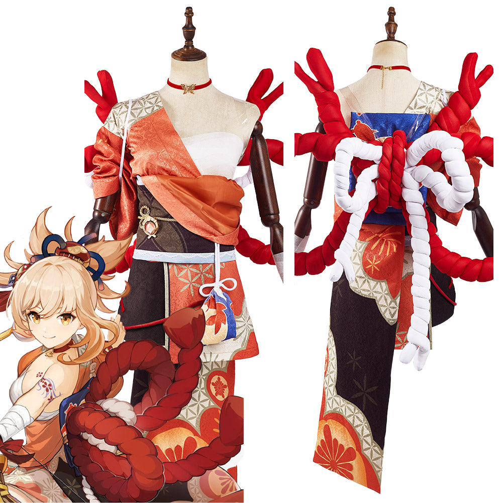 Genshin Impact Yoimiya Kostüm Cosplay Halloween Karneval Outfits