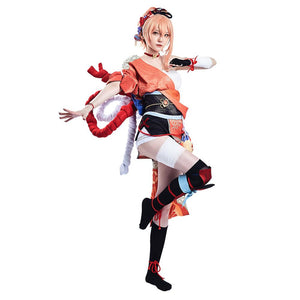 Genshin Impact Yoimiya Kostüm Cosplay Halloween Karneval Outfits