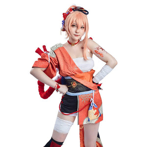 Genshin Impact Yoimiya Kostüm Cosplay Halloween Karneval Outfits