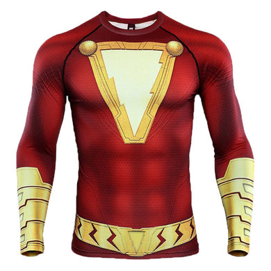 DC Shazam! Billy Batsons Top Tee Kurzarm Rundhals T-Shirt Herren Hemd