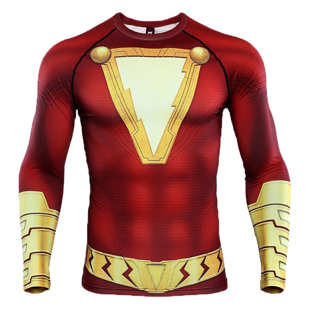 DC Shazam! Billy Batsons Top Tee Kurzarm Rundhals T-Shirt Herren Hemd