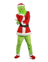 Laden Sie das Bild in den Galerie-Viewer, The Grinch Der Grinch Weihnachtsmann Weihnachtskleid Cosplay Kostüm