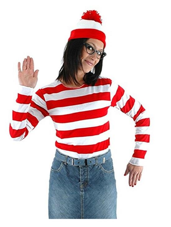 Where's Waldo Waldo Waldo & Friends Wo ist Walter? Wenda T-shirt Tee Langarm Cosplay Kostüm