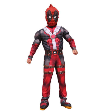 Kinder Marvel Deadpool Jumpsuit Maske Cosplay Kostüm Karneval