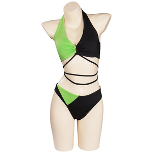 Kim Possible Shego Badeanzug Erwachsene Cosplay Kostüm 2tlg. Bikini Bademode