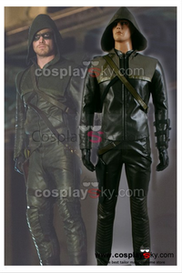 Green Arrow Oliver Queen Cosplay Kostüm + Blinder Augen Fleck + Stiefel + Köcher