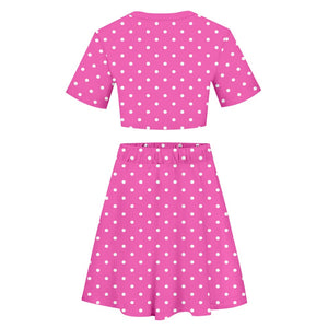 Film 2023 Barbie Margot Robbie Polka Dot Cosplay rosa Kleider Sets Halloween Karneval Outfits