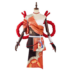 Genshin Impact Yoimiya Kostüm Cosplay Halloween Karneval Outfits