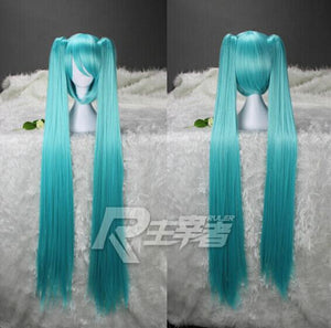 Hochwertige Miku Hatsune Perücke mit Super Langen Zöpfen Cosplay Perücke
