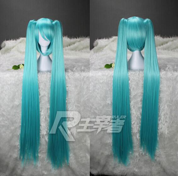 Hochwertige Miku Hatsune Perücke mit Super Langen Zöpfen Cosplay Perücke